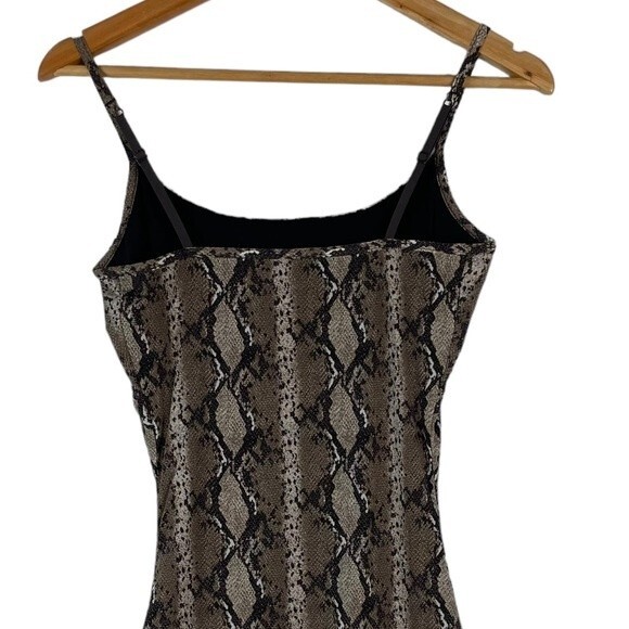 Yummie Tummy Carine Shaper Slip Dress Brown Snake Print Size Small NWT - Picture 7 of 10